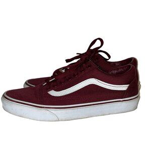 Vans Off The Wall Skateboard Red Wine White Low Top Shoes Mens 8.5